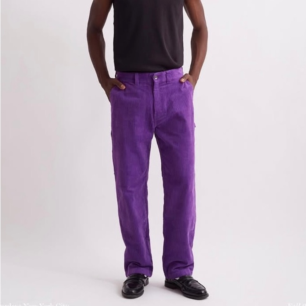 Saturdays New York City Morris Wide Walw Purple Corduroy Straight Pants 30